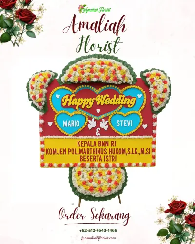 Karangan Papan Bunga Pernikahan di Sukasirnarasa